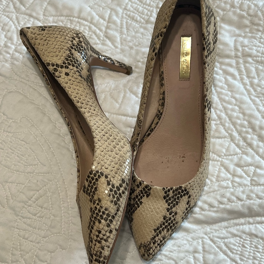 Louise et Cie Beige Snakeskin Heels